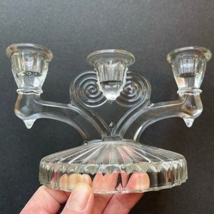 Vintage Jeanette Glass candle holder.